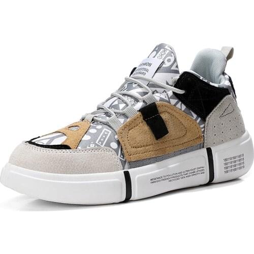 Dropshipping New 2019 Flat Sneakers Women Men Size 35-44 Leather + Canvas Chunky Shoes Chaussures Femme