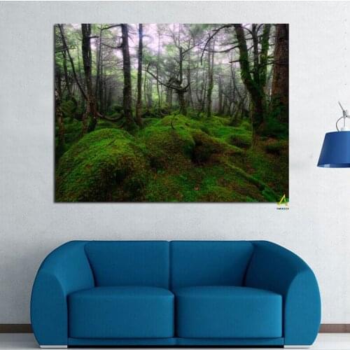 HD Print 3D Green Forest Tinges of Spring Landscape Painting on Canvas Wall Art Picture for Living Room Sofa Home Decor Poster
