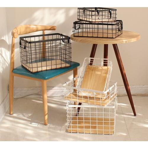 Multi-Size Simple Wrought Iron Storage Basket Books Cosmetics Clothing Fruit Storage Basket Home Storage Basket mx9201501
