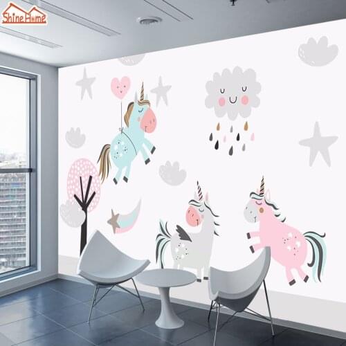 Cartoon Unicorn 3 d Murals Wallpapers Photo Wallpaper for Walls Paper 3d on Wall Papers Home Decor Living Room Kids Boy Bedroom