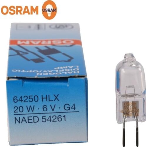 64250 6V20W JC 2 pins single ended lamps 6V20W G4 base Microscope Halogen Light Bulb