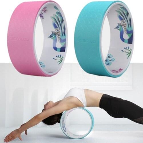 Pilates Circle TPE Yoga Wheel with Yoga Bag Anti-slip Back Bend Printed Yoga Circle Stretch Exercise Auxiliary Home Equipment