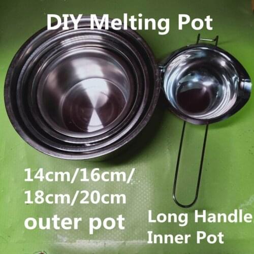 DIY Candle/Soap Melting Pot Handmade Steaming Paraffin/Soy Wax Soap Chocolate Butter Cheese Baking Bowl with Long Handle