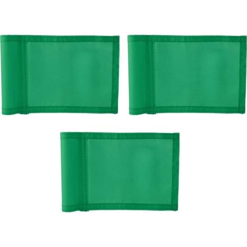 Durable Nylon Golf Flag Professional Golf Practice Training Putting Green Flag Banner Pennant, Pack of 3pcs - Green