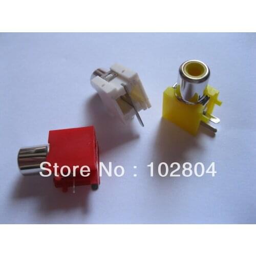 AV-8.4-1 AV Pin Jack 3 Color RCA Female Audio Video AV Socket Connector 240 pcs per Lot