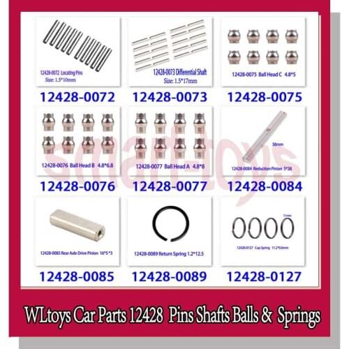 WLtoys 12428-0072 0073 0074 0075 0076 Positioning Pin Spring Locating Shaft Steel Axle Ball for Wltoys 12423 12428 RC Car Parts