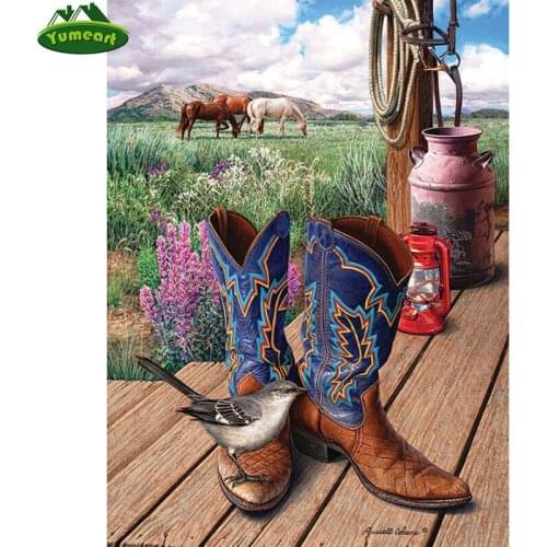 YUMEART Paint with Diamonds Full Square DIY Diamond Embroidery Lovely Birds and Shoes Diamond Painting Rhinestone Mosaic Decor