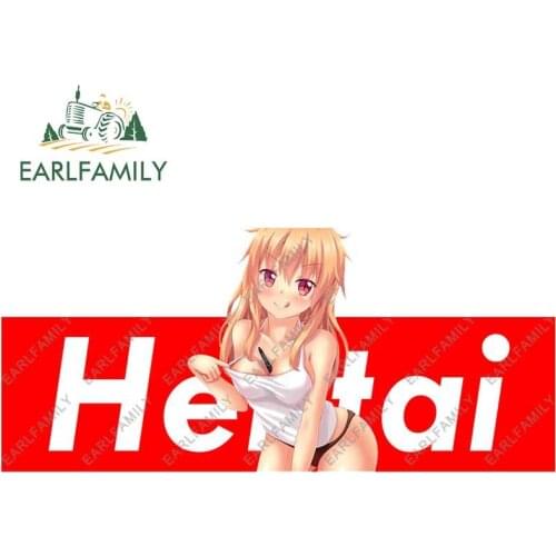 EARLFAMILY 13cm x 5.7cm for Hentai Sexy Car Accessoires Stickers Anime Decal Funny Vinyl Car Wrap Waterproof Sunscreen Decals
