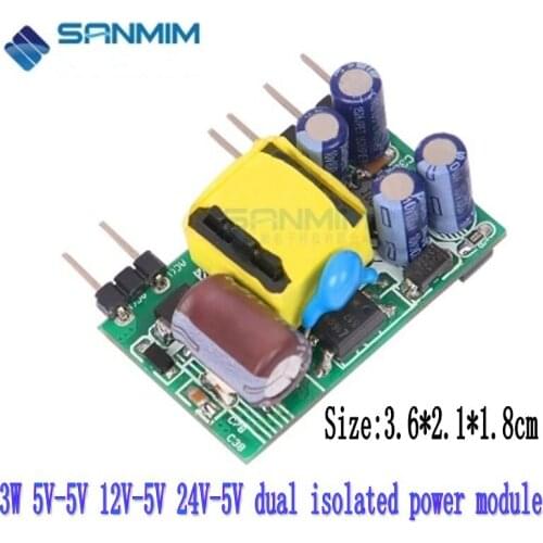 1pcs 3W AC-DC Isolated dual output power supply 220V to 5V-5V 12V-5V 24V-5V module transformer DLA03A-3W Switching Power l1255