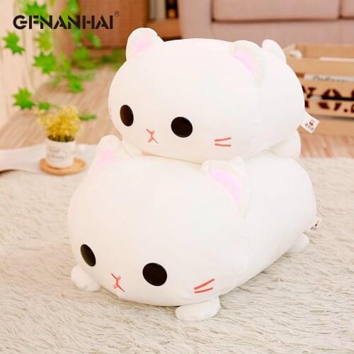 1pc 35/45cm Kawaii Lying Cat Plush Toys Soft Cute Stuffed Animal Pillow Doll Lovely Toys for Kids Girls Valentines Birthday Gift