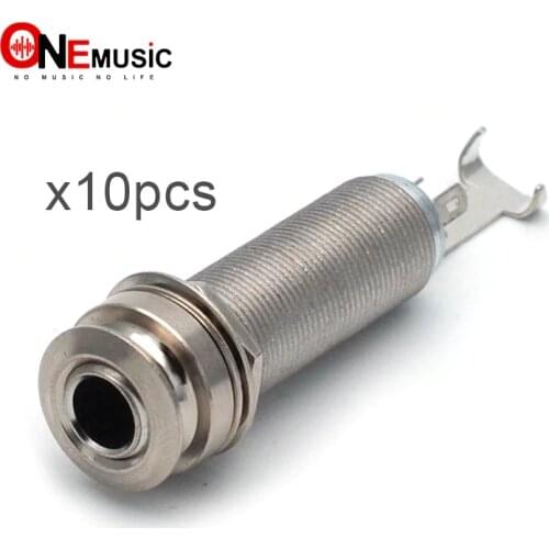 10PCS CYLINDER Guitar Pickup Endpin Output Jack Nickel Strap Lock Chrome