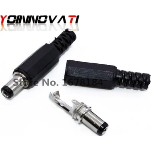 10Pcs DC Plug Male Electrical Socket Outlet DC-022 DC-005 DC-022B DC Outlet 5.5X2.1MM 5.5*2.1 5.5x2.5mm 5.5x2.5 5.5*2.1mm