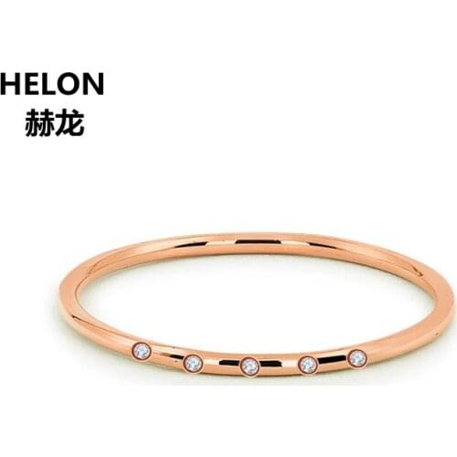 100% SI Natural Diamonds Engagement Wedding Ring for Women Solid 14k Rose Gold Anniversary Band Party Graduation Valentine Gift