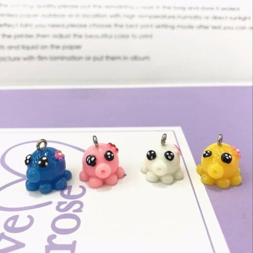 10pcs11*10mm resin simulation octopus charms Jewelry necklace pendant keychain charms for earring DIY decoration gift