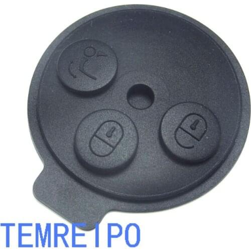 20pcs/lot Rubber Pad Remote Key Fob 3 Button Black For Smart For benz