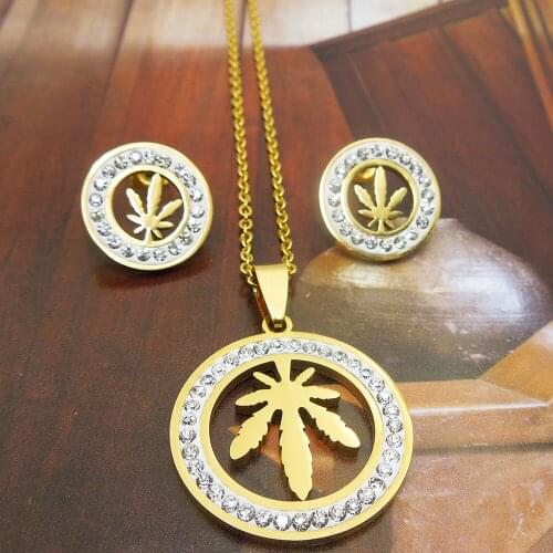 316L Stainless Steel necklace Wedding Party jewerly set,Big Ball Brilliant punk club Earrings Pendant Necklace Set