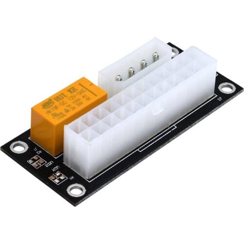 Dual PSU Adapter ATX 24Pin to 4Pin SATA Power Sync Starter Card Extension Cable ADD2PSU Riser Adapter for Mining Miner