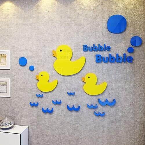 WS120 duck 3D acrylic wall sticker childrens room kindergarten classroom bedroom bathroom bathroom decorative sticker
