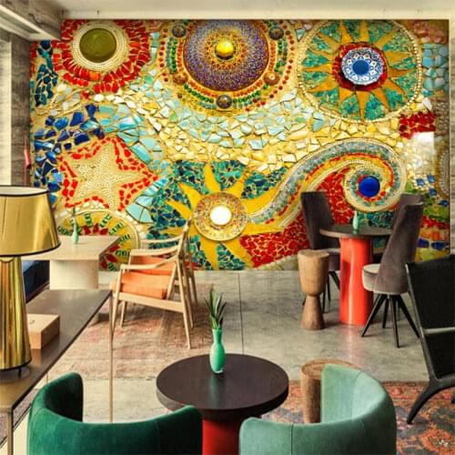 Bohemian abstract painting large murals 3D wallpaper for living room bedroom 3D wallpaper painting TV background wall wallpaper