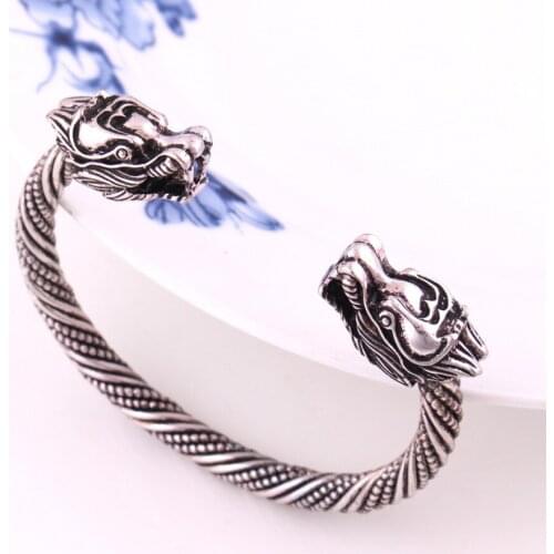 Dragon Bracelets For Men Accessories Screw Nail Bangle Punk Gothic Charm Knot Viking Bracelet