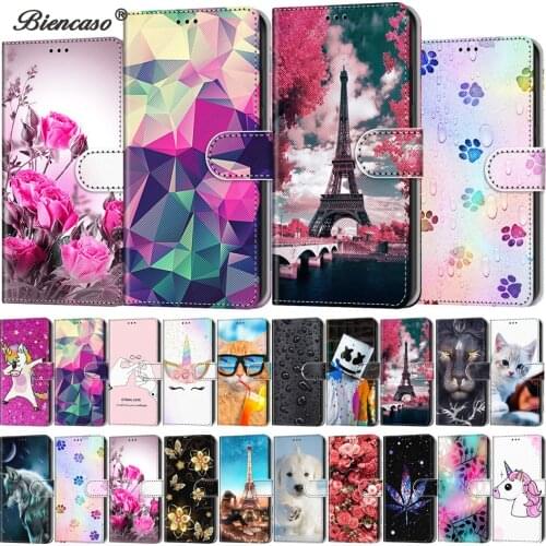 Colored Painted Card Slot Wallet Flip Case For Huawei Mate 10 Lite 20 Lite Mate 30 Pro Nova 5 5T Honor 6A V20 V9 Play Back Cover