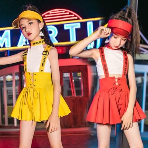 ChildrenS Hip-Hop Cheerleading Costumes Girls Jazz Dance Performance Clothes Kids Short-Sleeved Street Dancing Wear DNV13163