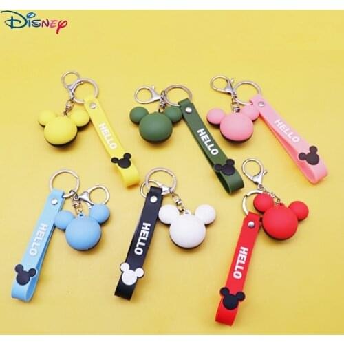 Disney Cute Creative Mickey Head Pendant Car Keychains Women Girls Charm Bags key Chain Accessories Lovers Keyring Wholesale
