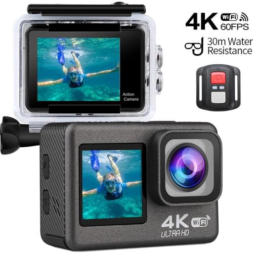 Action Camera Ultra HD 4K/60fps WiFi 2.0" Touch Screen 170D Underwater Go Waterproof Pro Helmet Video Recoding Sport Camera DV