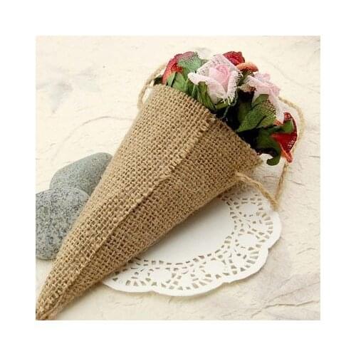 Hessian Pew Cone Flower Holder pack of 24 Birthday Party Wedding Party Burlap DIY Table Decorations