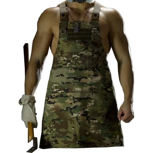 Outdoor Men Women Handwork Camping Picnic Cooking Prevent Dirty Camouflage Tactical Nylon Vest Manual Technician Mechanic Apron