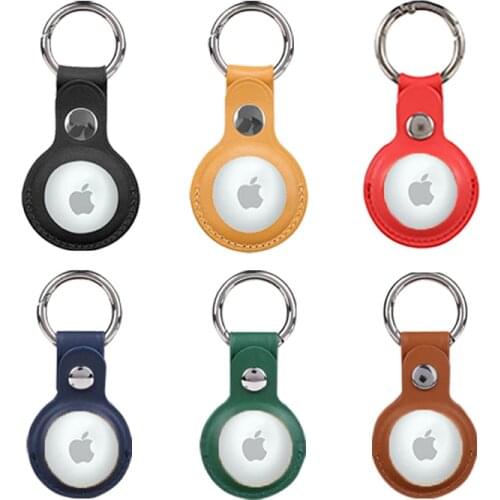 Leather Key Ring for Apple Airtag Case Protective Cover PU For Airtags Accessories Locator Tracker Sleeve Ultra-thin Cases