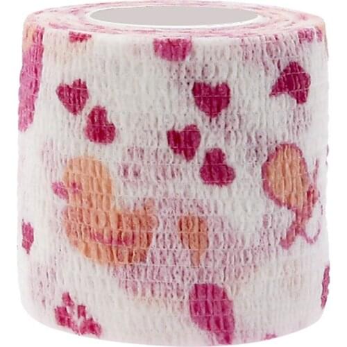 Printed Medical Self Adhesive Elastic Bandage 4.5m Colorful Sports Wrap Tape for Finger Joint Knee First Aid Kit Pet Tape