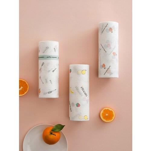 Reusable Cleaning Cloths Lazy Rag Absorbent Wet Dry Washable Disposable Dish Paper Towel Cloth Roll Kitchen Cleaning towel50