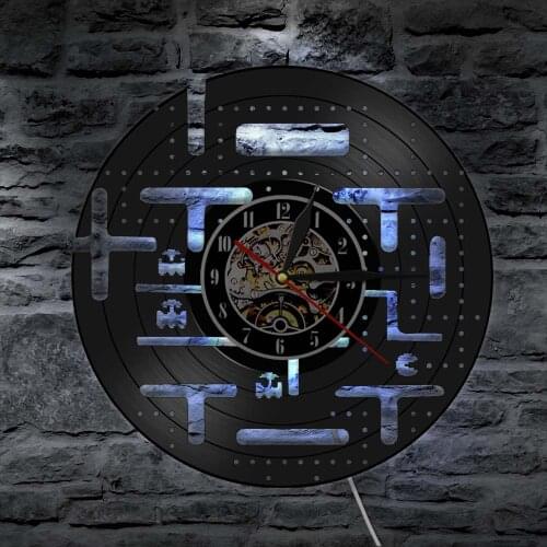 Retro Games Vinyl Record Wall Clock Vintage Silent Wall Clock Battery Operated Kid Room DecorationPop Games Gift For Boys reloj