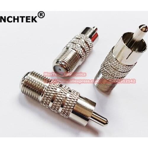 NCHTEK Copper F-TYPE Coaxial Coax Jack F Female to RCA Plug Male Adapter Connector CCTV ,20pcs , Free Shipping