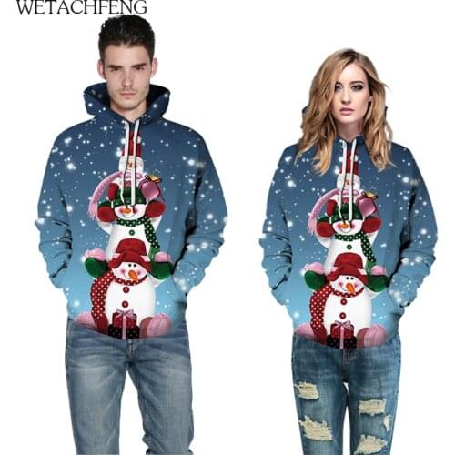 Oversized Sweatshirts Merry Christmas 2020 Womens Funny Snowman Hoodies Winter Pullovers Tops Hoody Unisex Couples Clothing Coat
