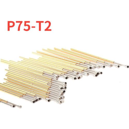 100PCS/package P75-T2 Spring Test Probe Needle Tube Outer Diameter 1.02mm Needle Total Length 16.5mm PCB Dedicated Thimble