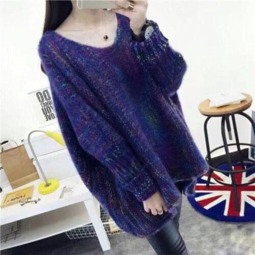 2021 Spring Winter Pullovers Women Sweater Loose Female O-Neck Knitted Print Pullover Elegant Casual Girl Fashion Vestidos H25