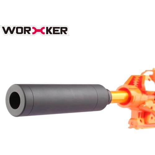 Worker Long Short Glaze L Plastic Front Tube Decorator for Nerf(Screw Thread Type) Professional Toy Gun Accessories- Black