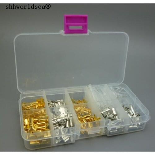 Shhworldsea 150PCS 6.3MM 2.8MM 4.8MM 4.0MM Mix 10 kinds Female Male Spade Connector copper terminals Splice Crimp Wire Terminal