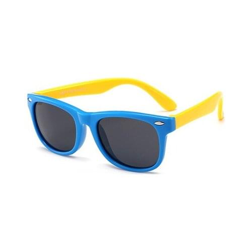 Silicone Childrens Polarizing Sunglasses Square Boys and Girls'Glasses UV400 Brand Design Soft Safety Sunglasses