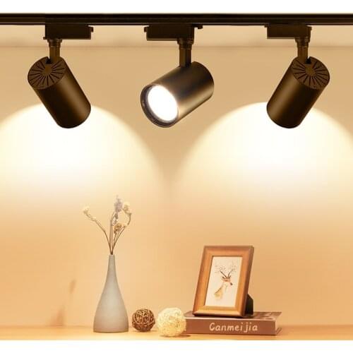 LukLoy LED Adjustable Angle Illumination Track Spotlight COB Clothing Store Hotel Wall Mounted Display Ceiling Track Downlights