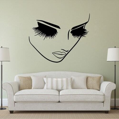 Vinyl Lady Beautiful Eyebrow Wall Sticker Decal Beauty Salon Sticker Home And Beauty Parlor Art Decoration A002973