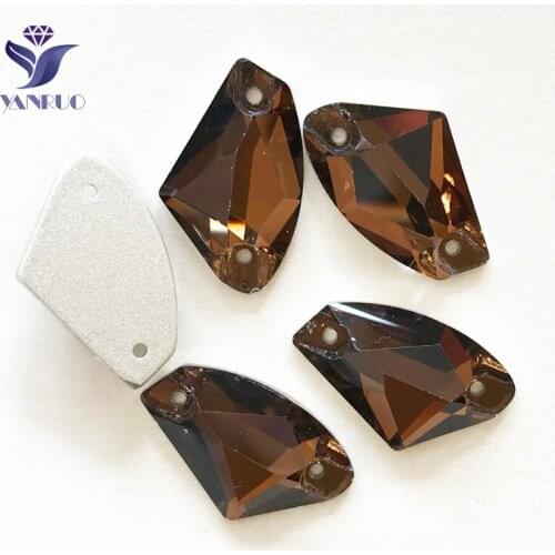 YANRUO 3256 All Sizes Smoked Topaz Galactic Strass Sewing Rhinestone Glass Flat Back Sew On Crystal For Garment