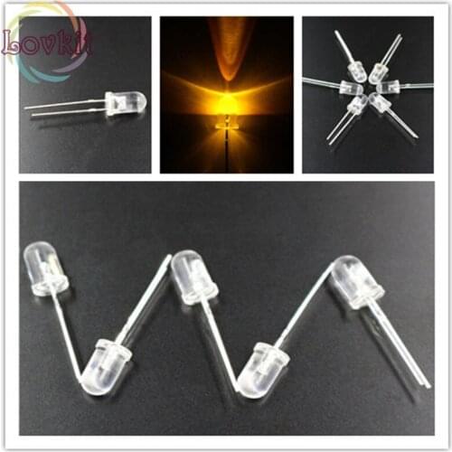 1000pcs High Quality 5MM Round Top Yellow led 5mm Ultra Bright LED light Emitting Diodes Electronic Components Wholesale Retail