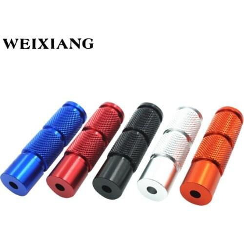 2x Universal CNC Aluminum Alloy Motorcycle Round Foot Pegs Front Rider Footpegs Pedals For Dirt Pit Bike ATV Motorcycles Scooter