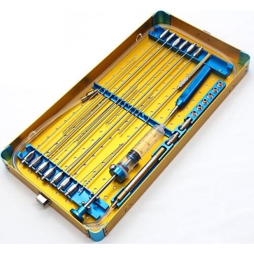 25pc/set Best Fat cannula kit box Stem Cell Lipo Fat Transfer Liposuction metal box