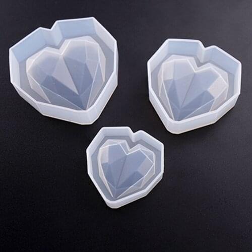 3D Diamond Love Heart Shaped Silicone Mold UV Epoxy for UV Expoy Resin Jewelry Making Tools