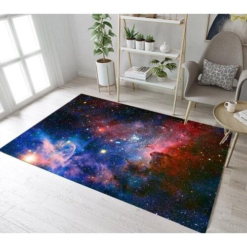 3D Starry Sky Galaxy Living Room Area Rugs Floor Non-slip Carpet Kids Play Rug Bedroom Door Mat Non-slip Rug