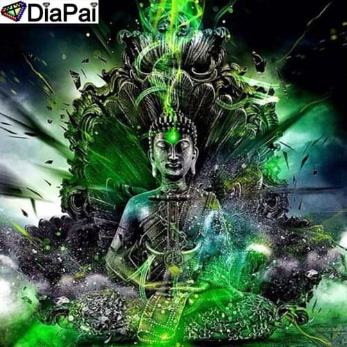 DiaPai Diamond Painting 5D DIY 100% Full Square/Round Drill "Religious Buddha" Diamond Embroidery Cross Stitch 3D Decor A24607